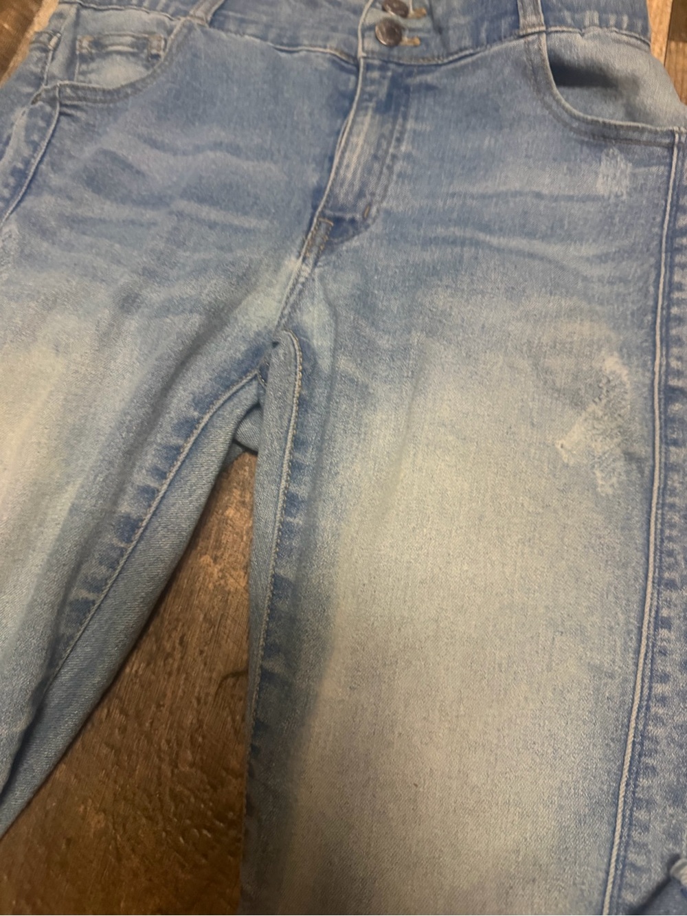 Light Blue Women's Stretch Denim Jeans - Picture 3 of 5